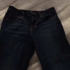 High rise skinny dark wash jeans